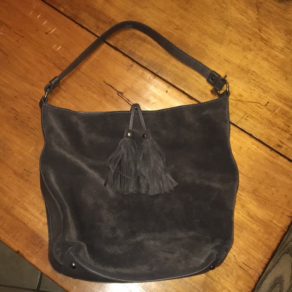 Frye Handbags - Frye Clara Suede Tassel Hobo Bag